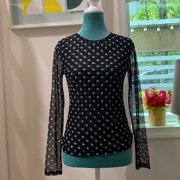 Printed Mesh Crewneck Top, Created for Macy’s✨ - Picture 3 of 7